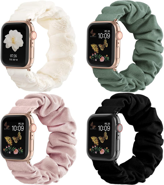 Cute Printed Elastic Solo Loop Bands - 4 Pack