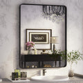 ISKM Black Framed Mirror 24 in x 36 in - Matte Metal Frame