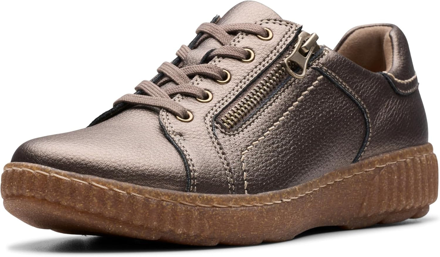 Clarks Women's Caroline Janna Leather Side Zip Fashion Sneaker Review