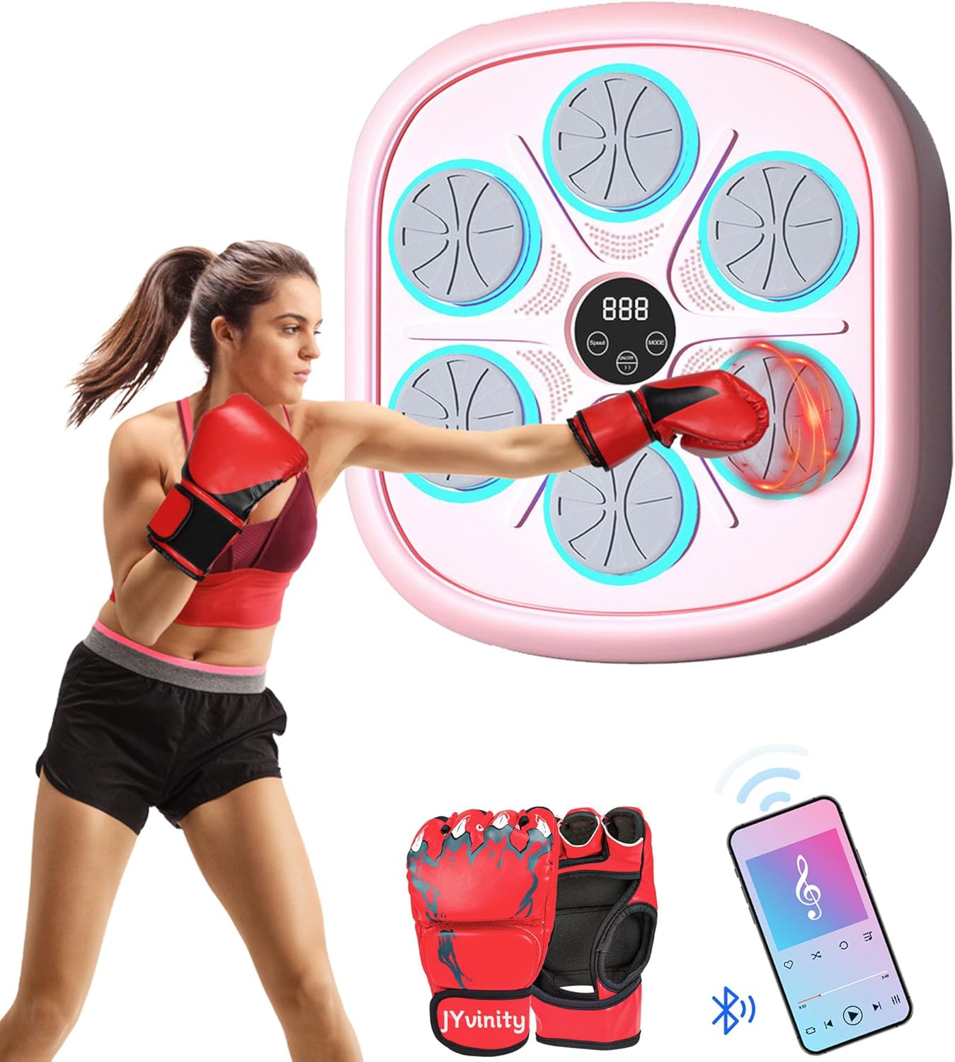 2024 Pink Music Boxing Machine with 9 Speeds & Modes