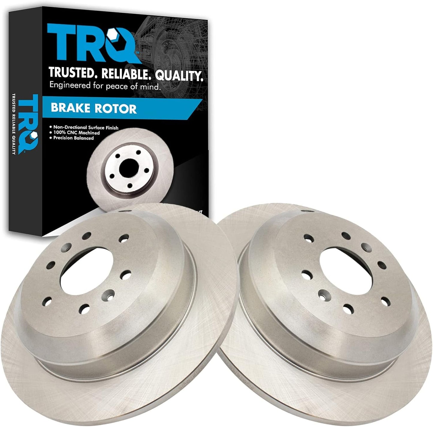 TRQ Rear Brake Rotors Set Solid for 2009 Kia Borrego Vehicles