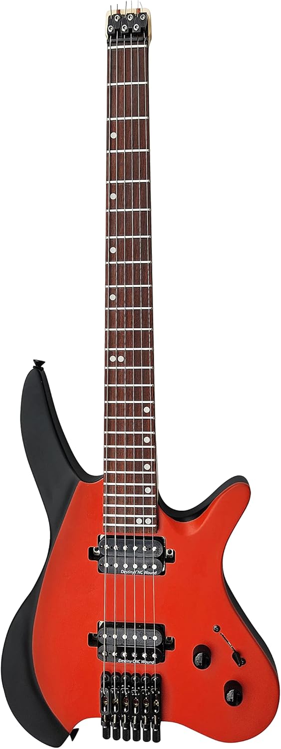 IYV Headless Electric Guitar, 3-Tone Sunburst, Orange