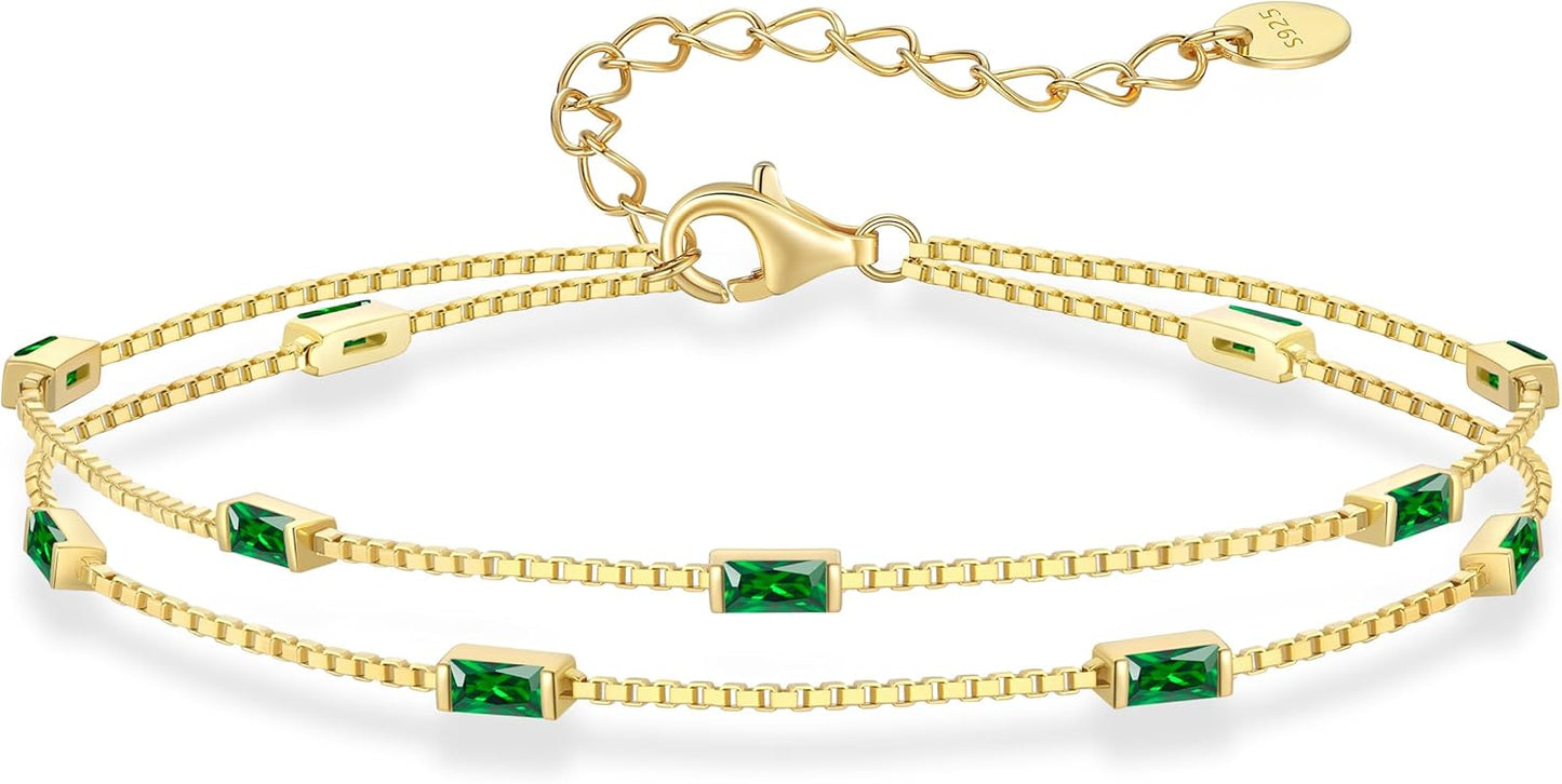 Birthstone Bracelets for Women - Elegant 925 Sterling Silver