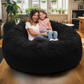 6ft Black Fur Bean Bag Chair - Ultimate Comfort!