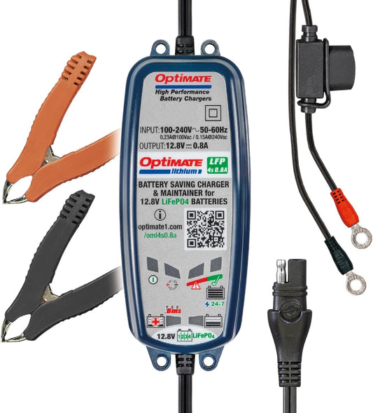 OptiMATE Lithium 4s 0.8A Charger & Maintainer for Batteries
