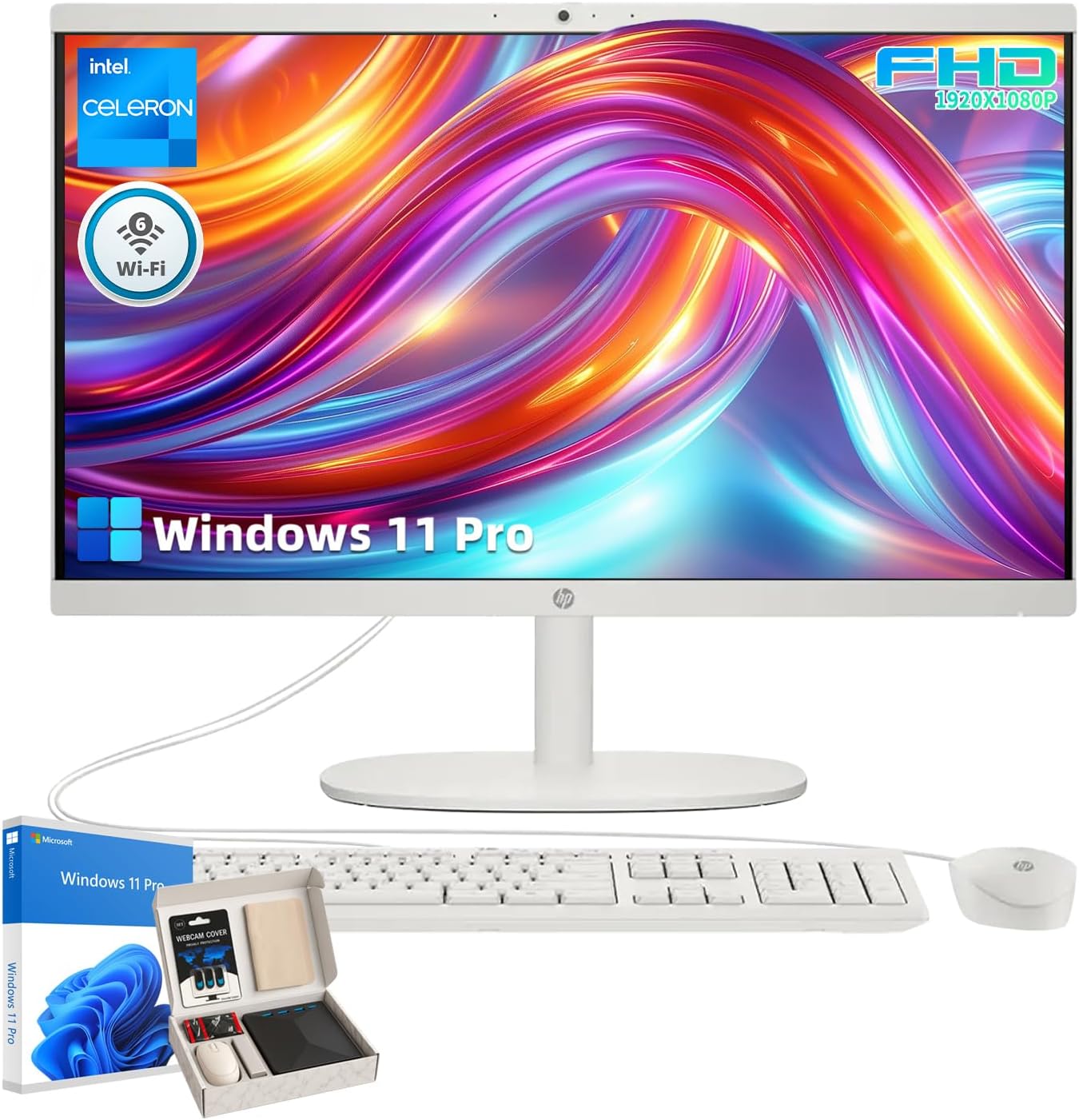 HP All-in-One Desktop Computer with 21.5in Full HD Display