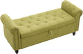 Furniliving 55 End of Bed Bench with Storage - Tufted Linen Seat