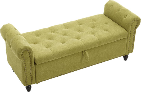 Modern 55 End of Bed Bench with Storage and Comfort Features