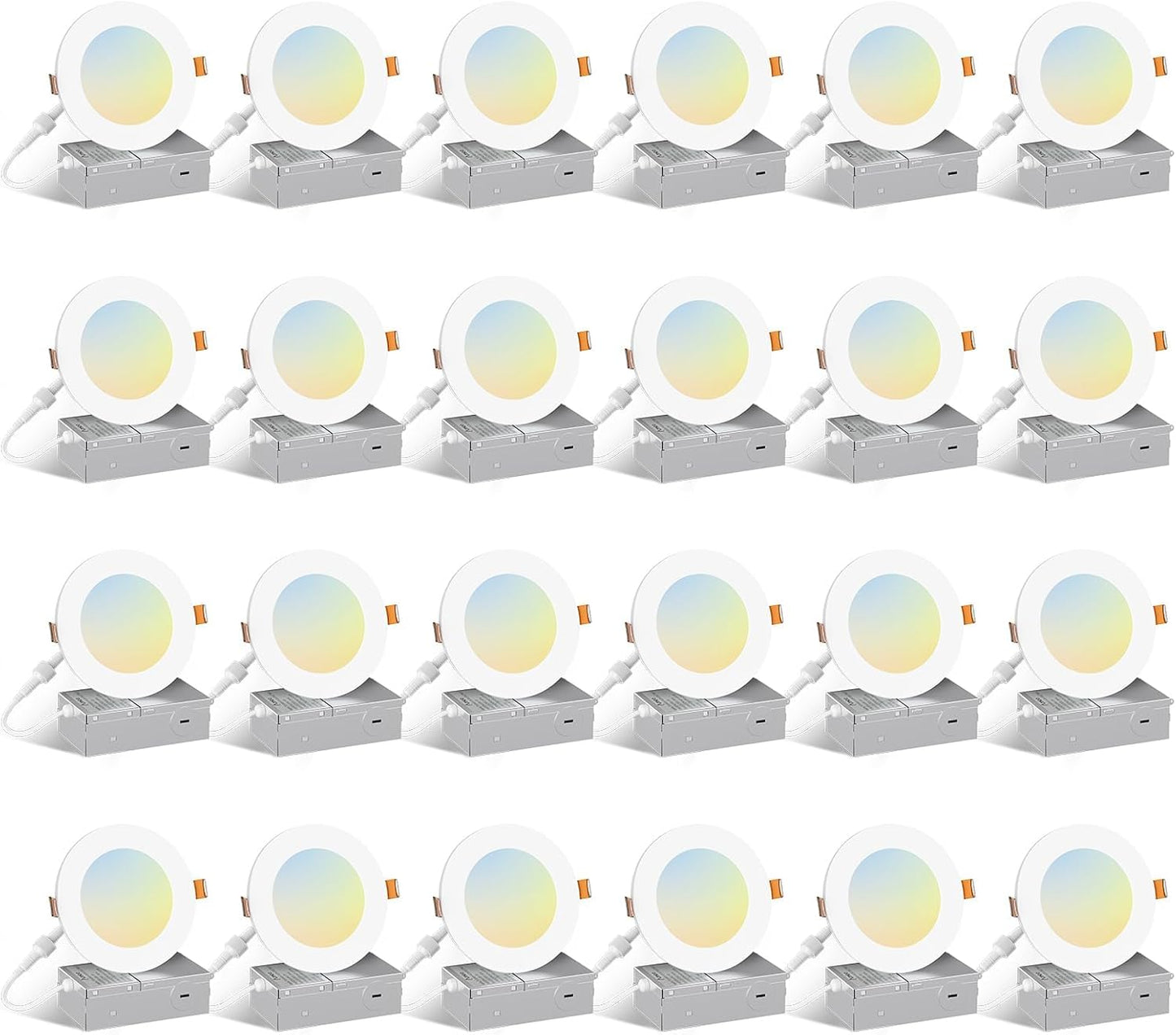 Amico 24 Pack 4 Inch Ultra-Thin LED Recessed Light for Home