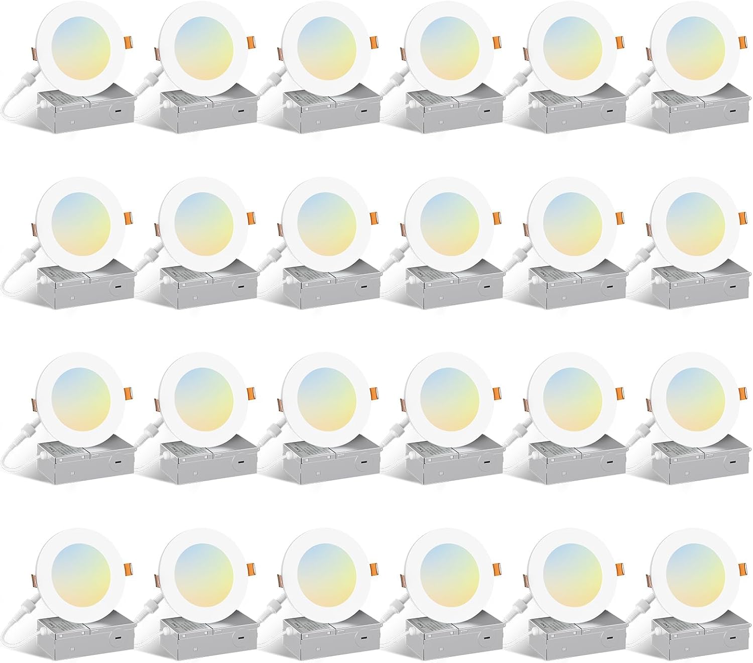 Amico 24 Pack 4 Inch Ultra-Thin LED Recessed Light for Home