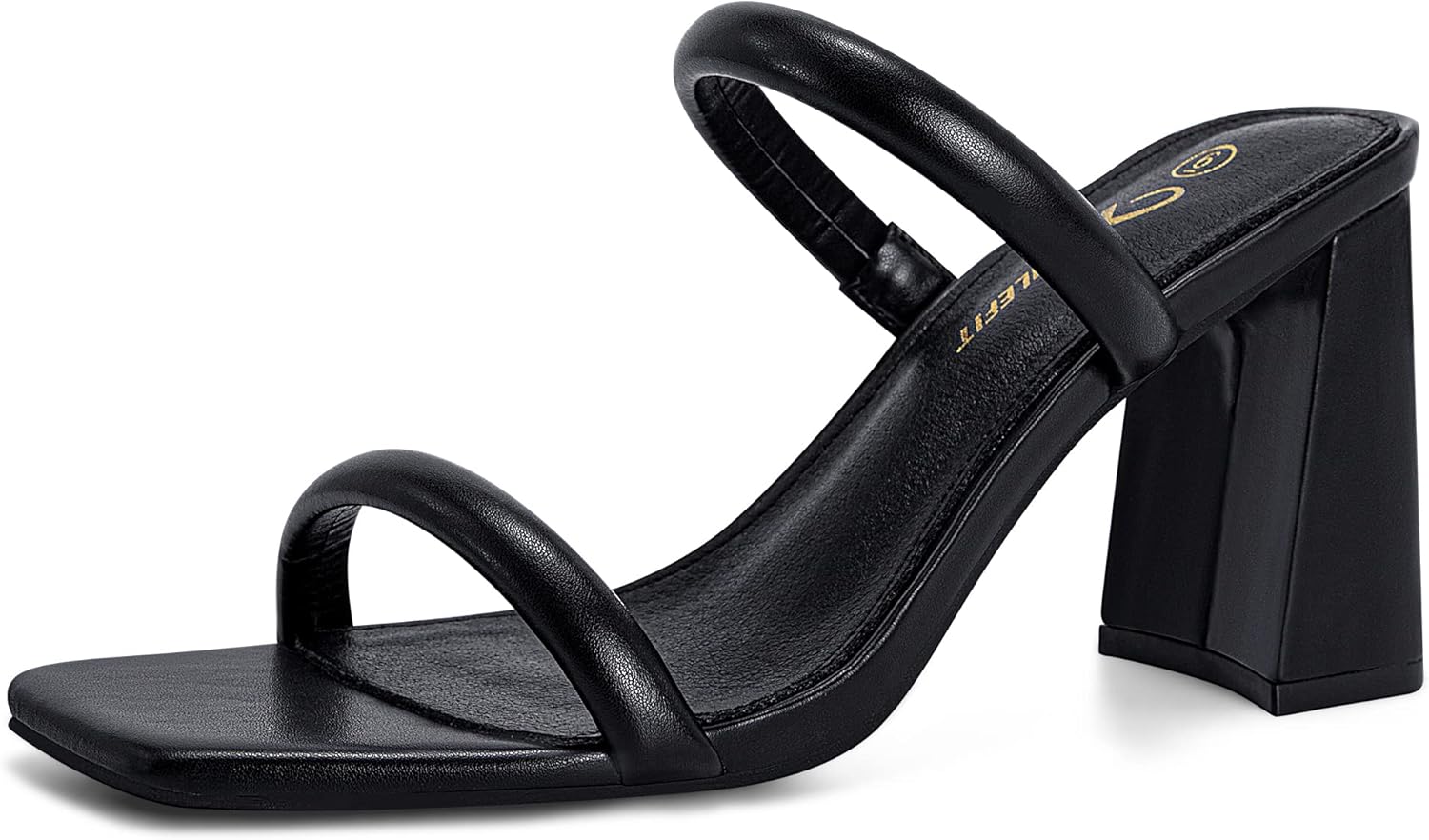 Stylish Square Open Toe Two Strap Heeled Sandals for Women