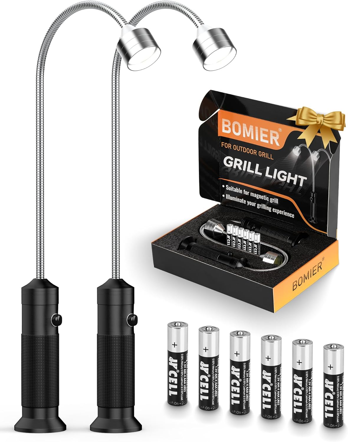 Enhance Grilling: 2-Pack Magnetic Grill Lights by BOMIER