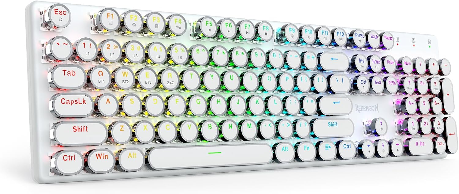 Redragon K710 Wireless Mechanical Keyboard - Clicky Blue Switch