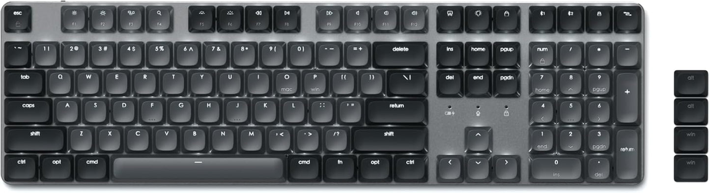 Satechi SM3 Mechanical Keyboard - Wireless & Wired, White Backlit Keys
