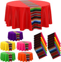 Mexican Fiesta 24 Pack 84 in Round Tablecloths - Colorful Party Set