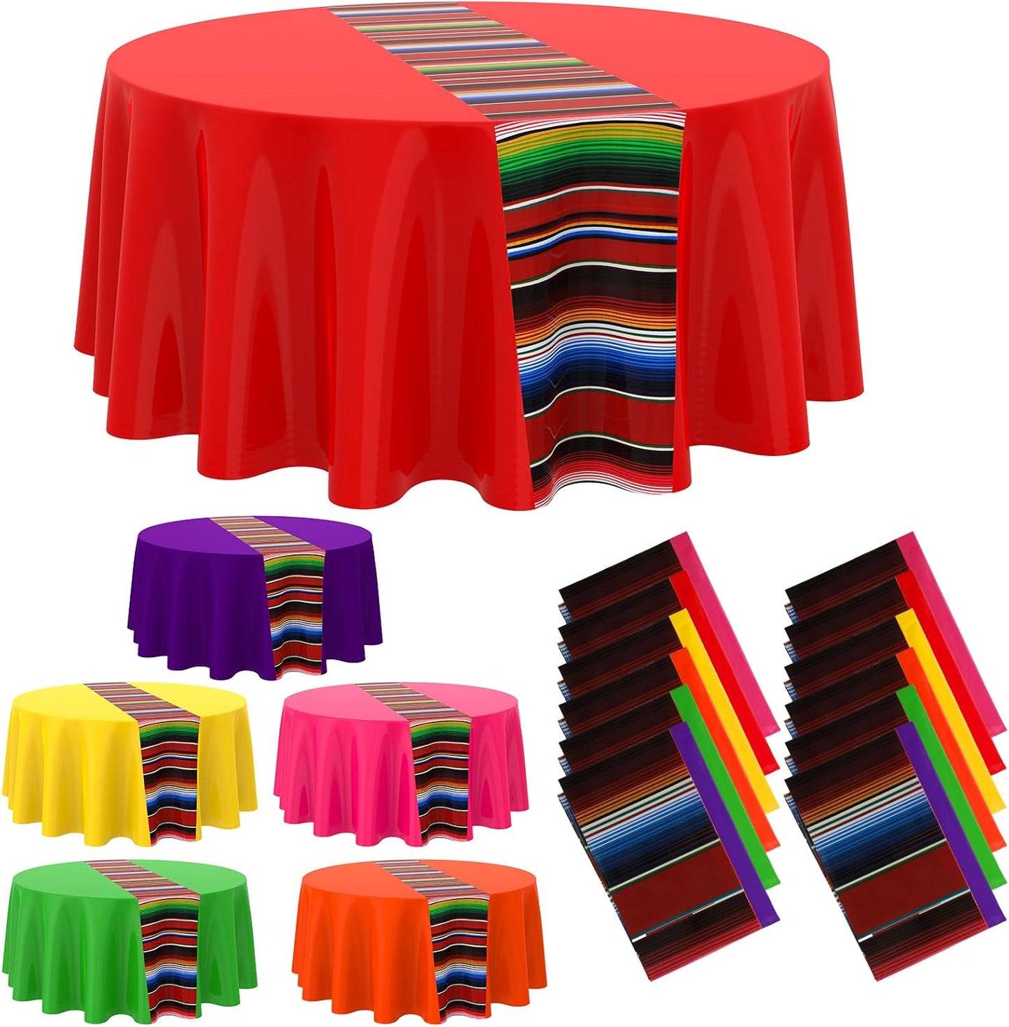 Oudain 24 Pcs Mexican Fiesta Tablecloth for Any Celebration