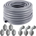 Liquid-Tight Conduit 50 ft with 8-Piece Connector Kit - Flexible 1 in