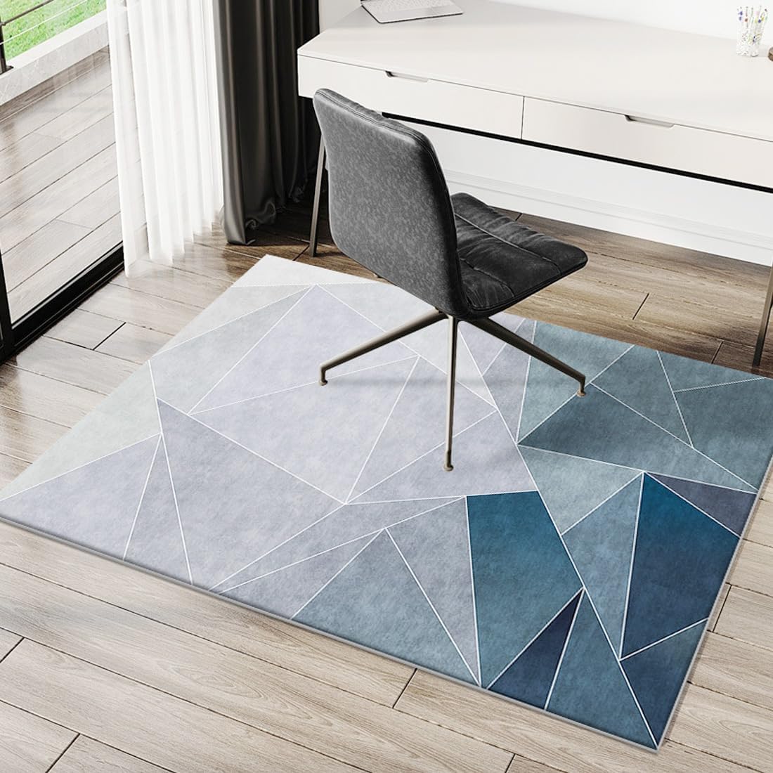Protective 36x48 Hardwood Floor Office Chair Mat - Premium Quality & Lightweight - Blue Grey