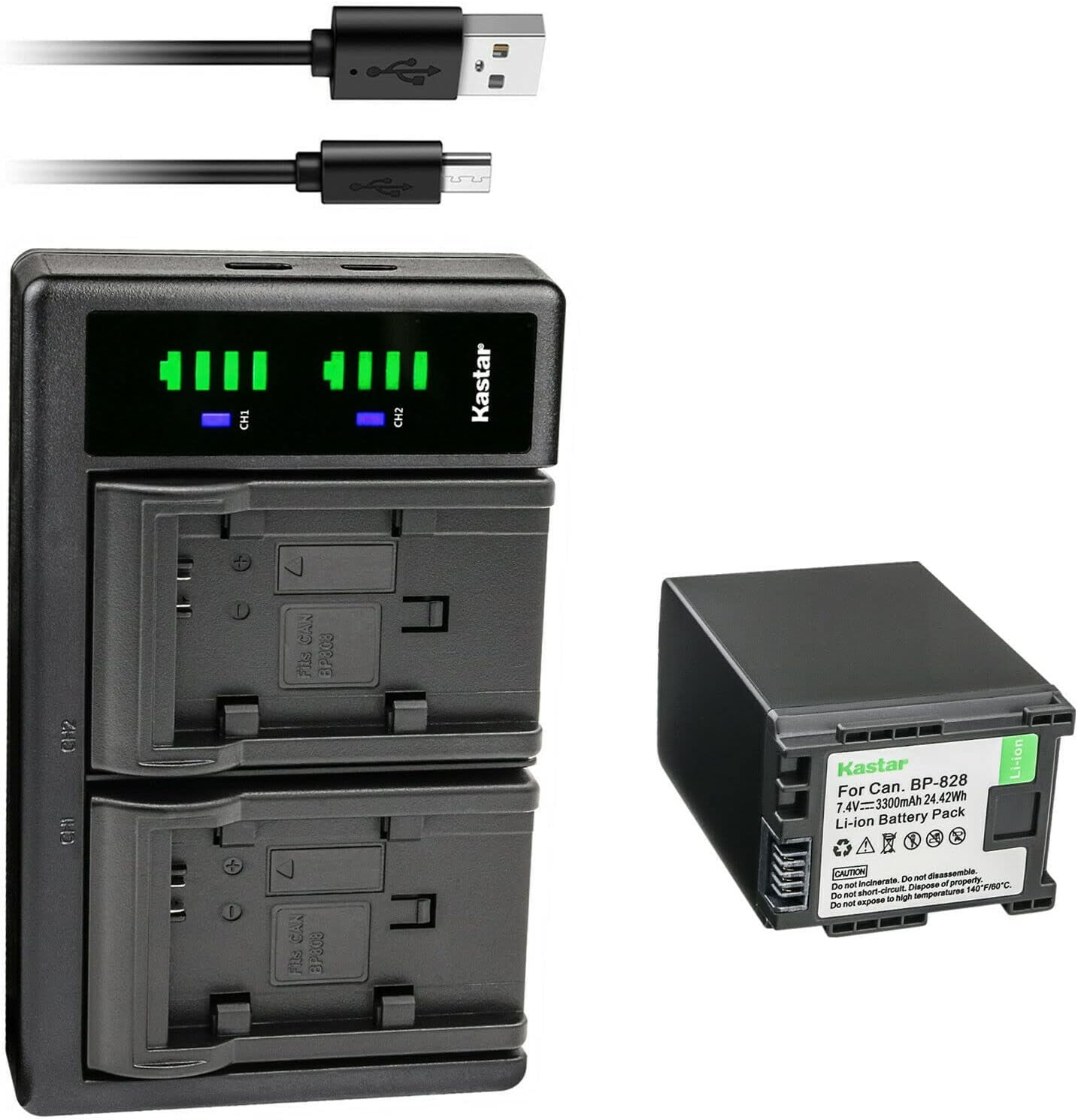 Kastar Battery and USB Charger for Canon BP-820 and More