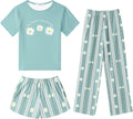Arshiner Girls Pajama Set 3 Piece Short Sleeve - Soft Cute PJs