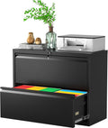Greenvelly Lateral File Cabinet 2 Drawer - Secure Steel Locking Unit
