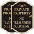 Large Private Property No Trespassing Sign 18 x 12 in - Durable Metal