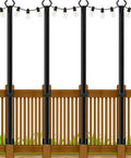 4 Pack 5Ft String Light Poles for Patio and Backyard - Stable Outdoor