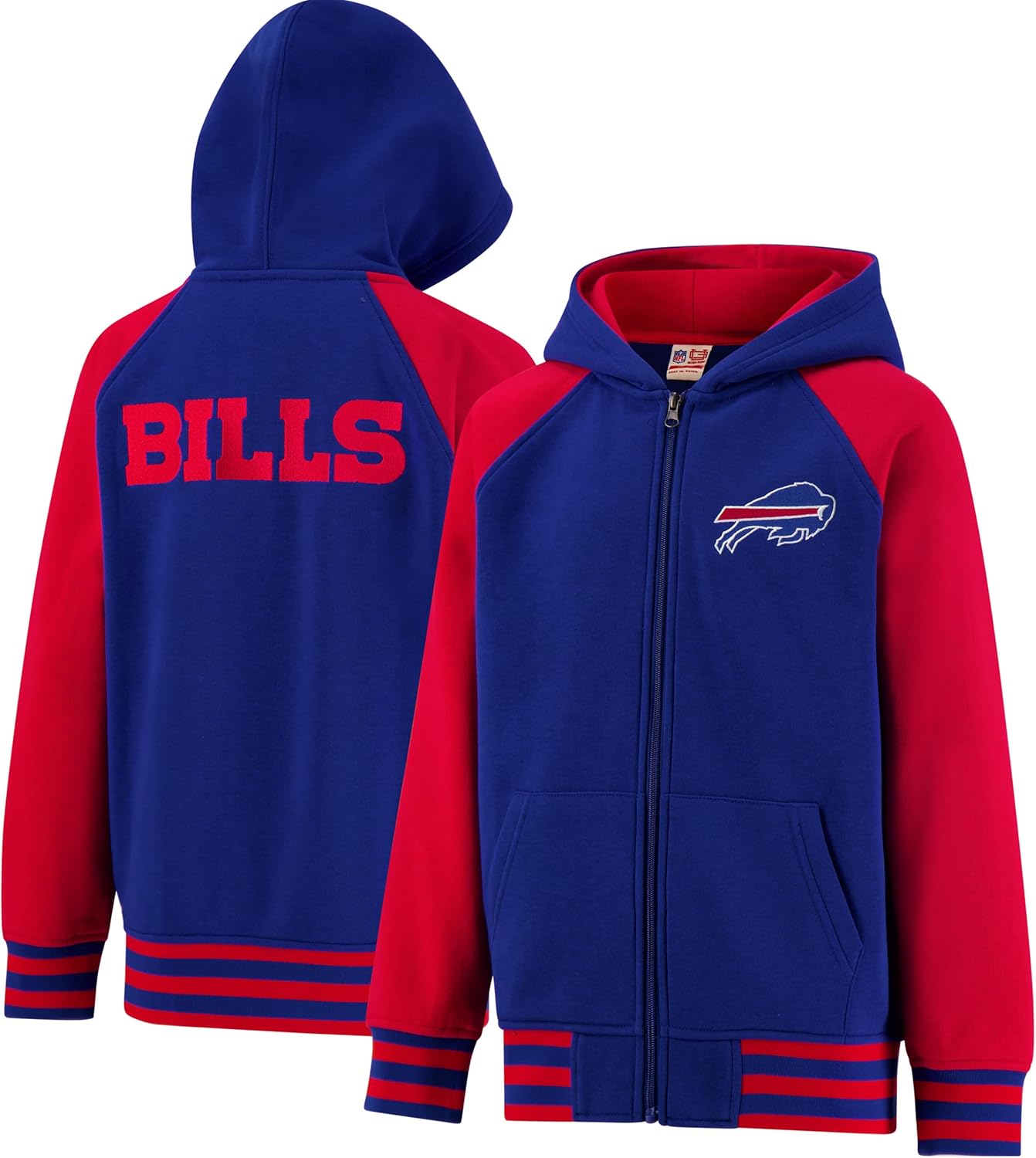 Ultra Game Youth NFL Official Super Soft Full Zip Hoodie Sweatshirt