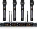 Wireless Microphones System 4-Channel UHF Handheld - Stable 328ft