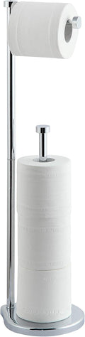 Free Standing Bathroom Toilet Paper Holder Stand with Reserve - Chrome