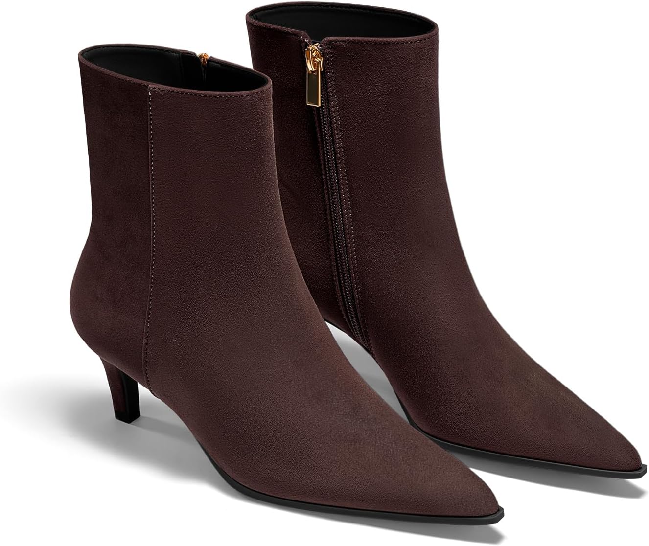 Coutgo Ankle Boots for Women with Kitten Low Heel Style