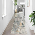Modern Abstract Runner Rug 2x7 Gray - Soft Non-Slip Hallway Runner