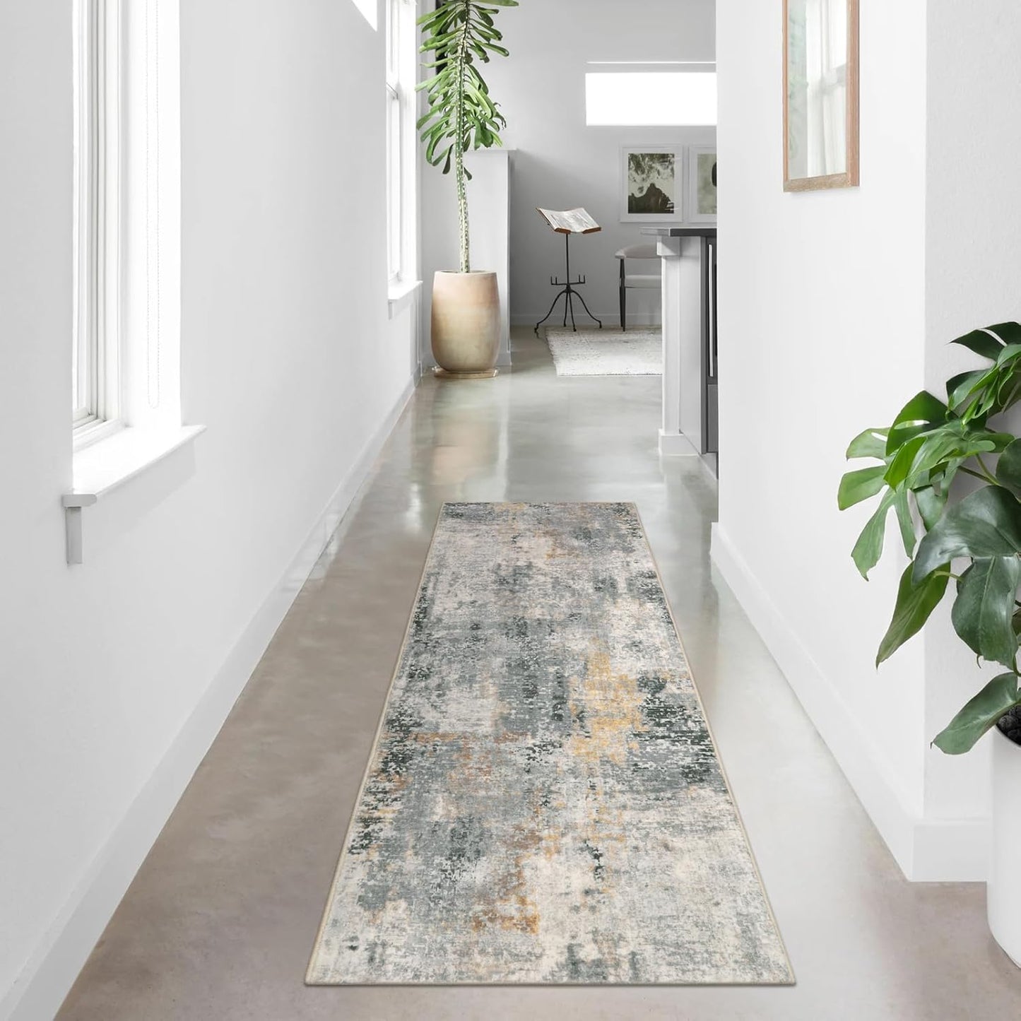 Lahome Modern Abstract Runner Rug - Soft Non-Slip 2x7 Mat