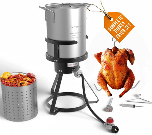 GasOne 30QT Turkey Fryer Set for Seafood Boil and Frying