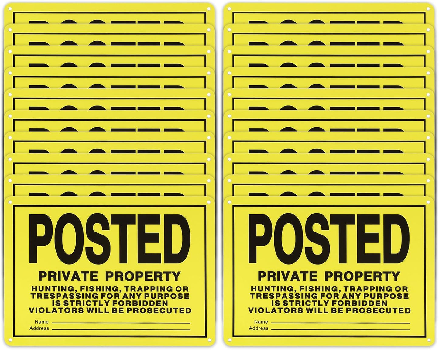 20Pcs No Trespassing Signs for Indoor and Outdoor Use