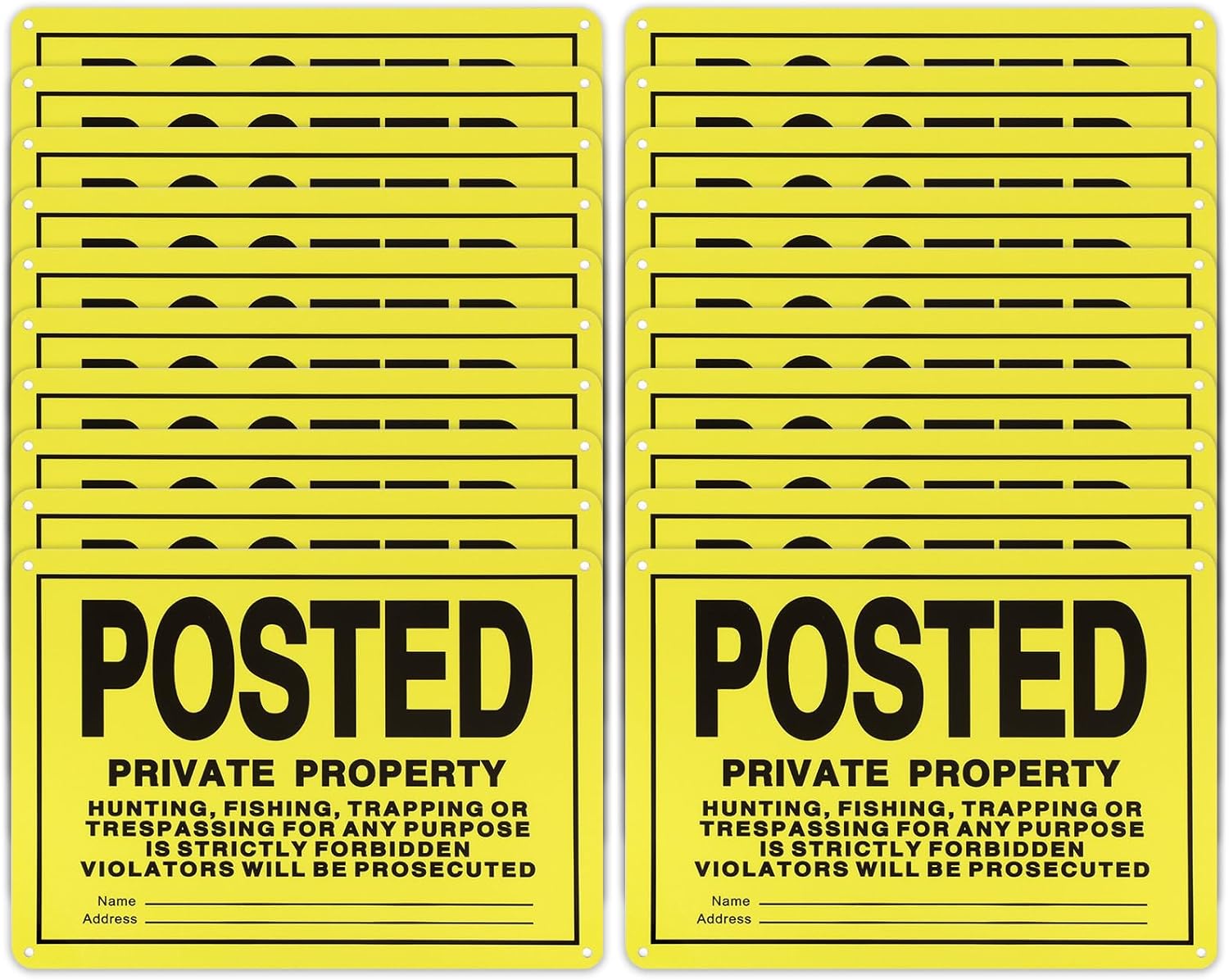 20Pcs No Trespassing Signs for Indoor and Outdoor Use