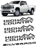 Set of 4pack Silverado Plus Three High Country Emblems - Glossy Black