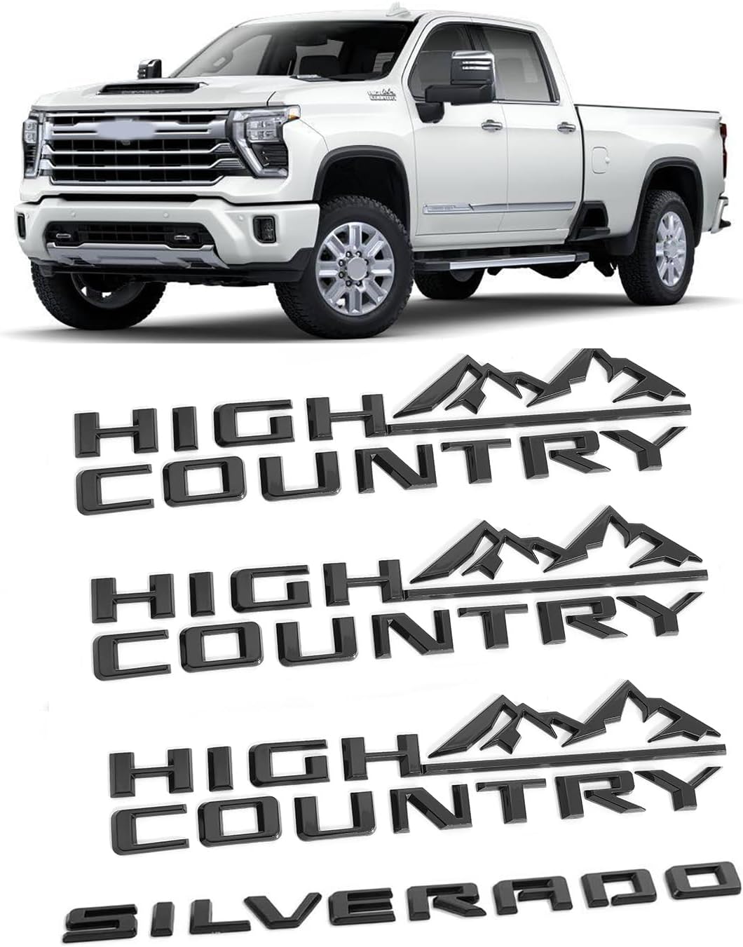 Set of 4 OEM Silverado Plus High Country Emblems for 2019-2025
