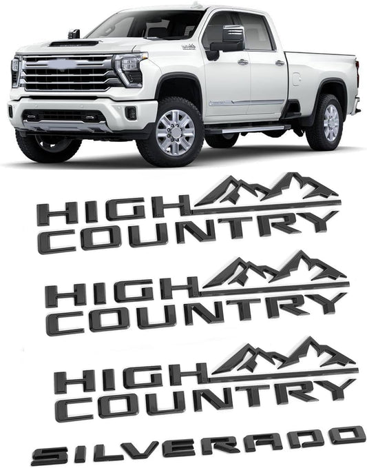 Set of 4 OEM Silverado Plus High Country Emblems for 2019-2025