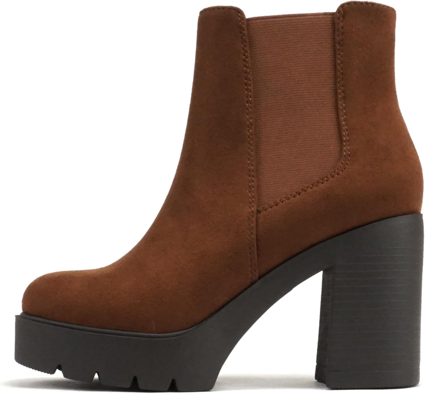 Soda Women Lug Sole High Heel Chelsea Ankle Boot for Style