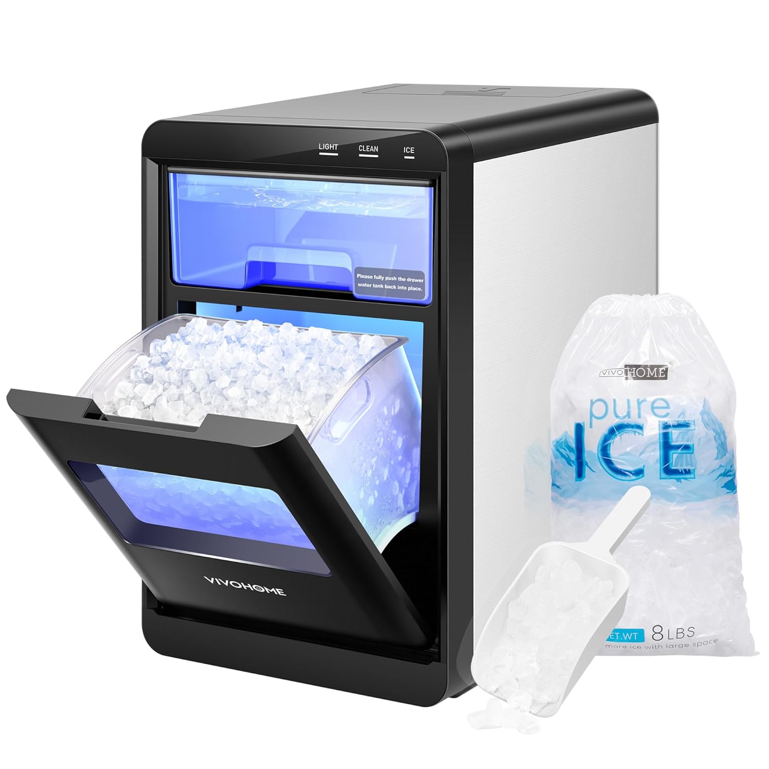 VIVOHOME Nugget Ice Maker for Home Kitchen and Office Use