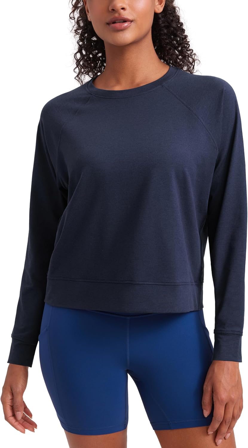 CRZ YOGA Cloud Jersey Pullover Sweatshirt for Women Casual