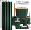Clara Clark Hunter Green Bathroom Accessories Set - 20PC Stylish Set