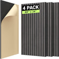 TONOR Wood Slat Acoustic Panels 48 x 24 - Self-Adhesive Soundproofing