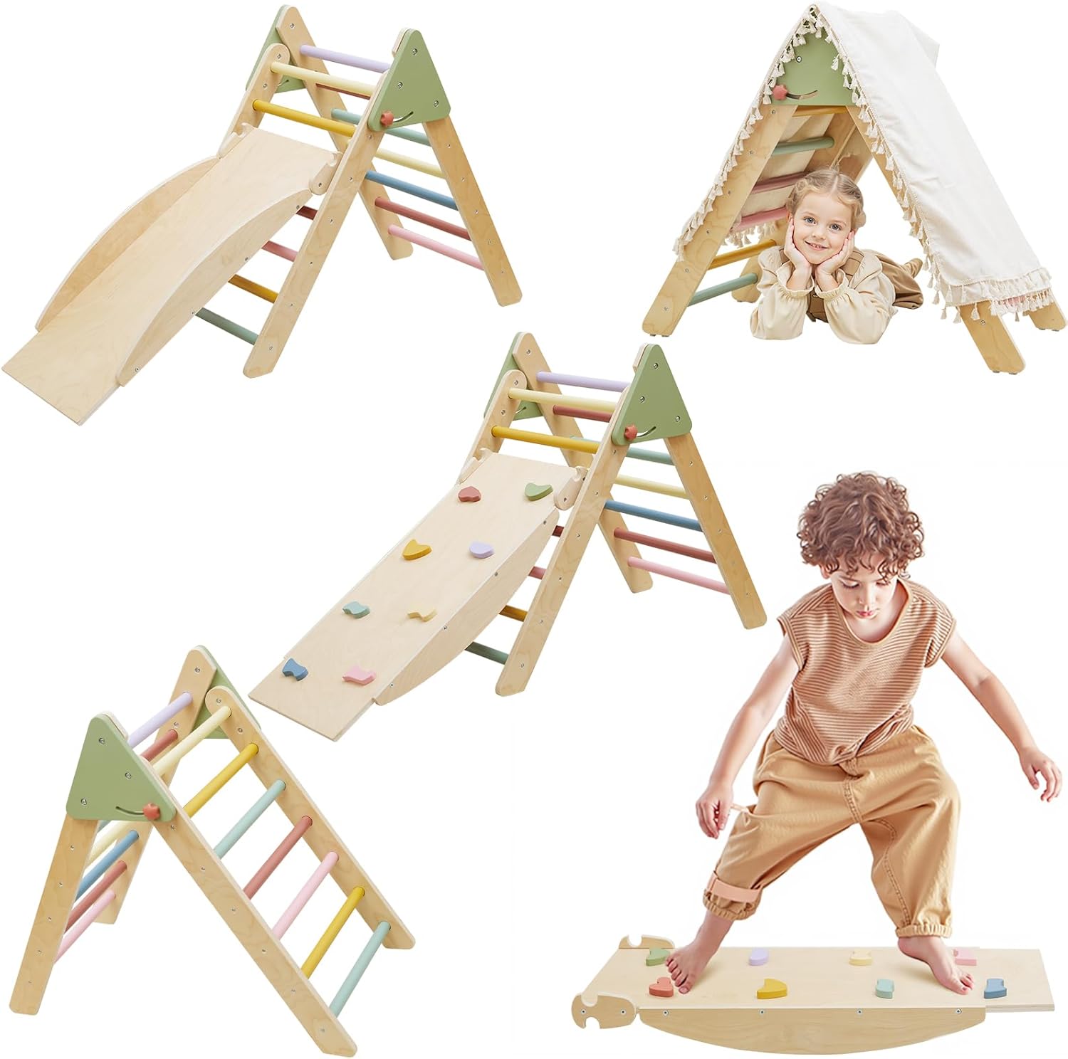 Pikler Triangle Set for Indoor Climbing Fun and Adventure