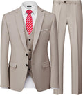 YND Men's 3 Piece Slim Fit Suit Set with Tie - Modern Business Style