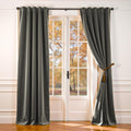 Lazzzy Grey Velvet Curtains 84 in Length - Thermal Blackout Panels