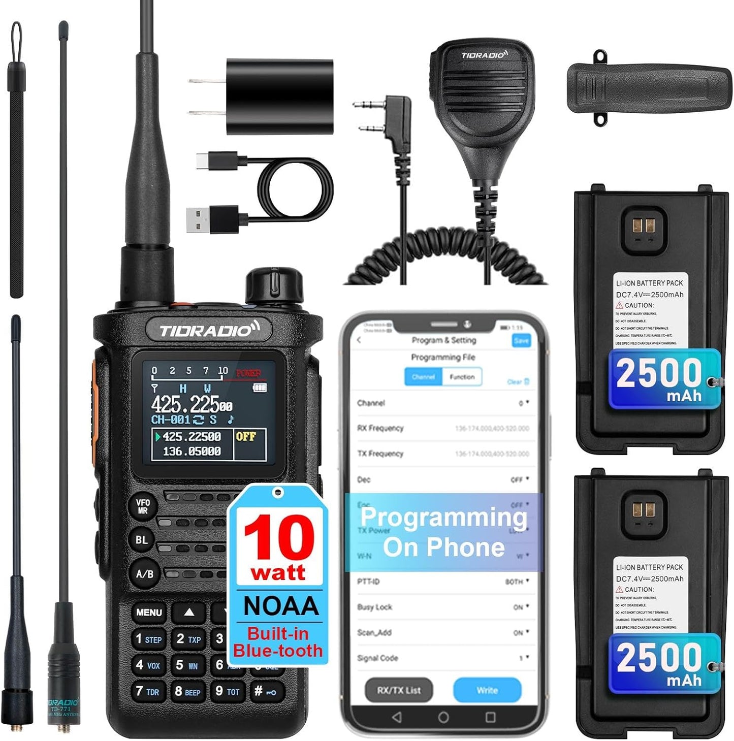 TIDRADIO TD-H8 High Power Ham Radio with Wireless Programming