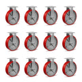 8in x 2in Heavy Duty Casters Plate - Industrial Polyurethane Wheels