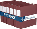 Premium Economy 6-Pack 3-Ring Binders for School or Office - D-Ring
